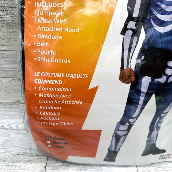 NWT InSpirit Designs Fortnite Skull Trooper Size Small Adult Halloween Costume - Picture 3 of 5